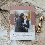 Snowdrift | Colorblock Vertical Photo Hanukkah Holiday Card<br><div class="desc">A modern and elegant holiday card in soft colours featuring your favourite vertical or portrait oriented photo on a colorblock snowdrift background in desert inspired shades of rose and tan. "Joyous Hanukkah" appears beneath in beautiful handwritten script,  with your family name beneath.</div>