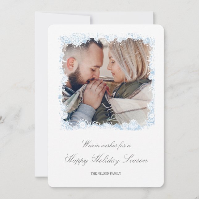 Snowdrift Frame Photo Holiday Card (Front)