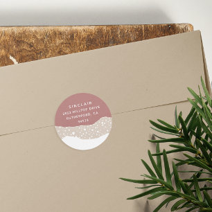 Snowdrift Holiday Return Address Classic Round Sticker