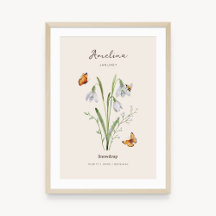 Snowdrop Birth Month Flower Poster