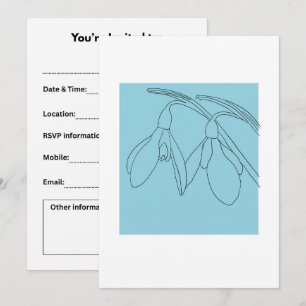 Snowdrop flower custom invitation