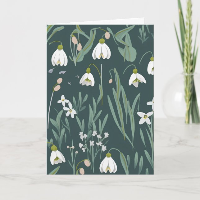 Snowdrop Flower For Birthday Card (Front)
