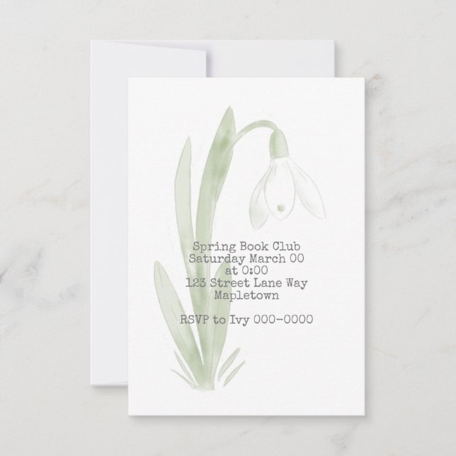 Snowdrop Invitation (Front)