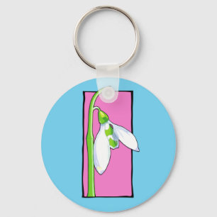 Snowdrop pink blue Keychain