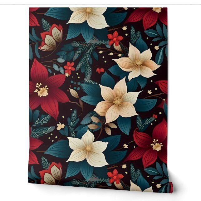 Snowdrop Starry Blooms Botanical Wallpaper (Unrolling)