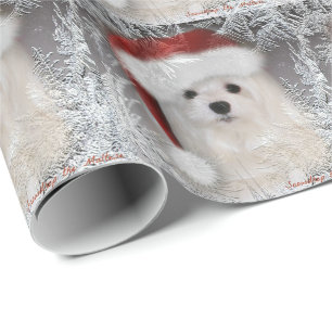 Snowdrop the Maltese Christmas Wrapping Paper
