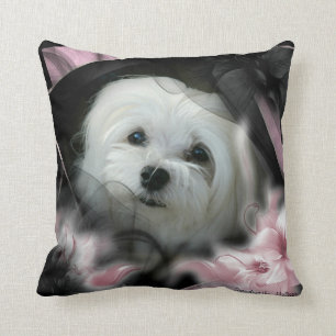 Snowdrop the Maltese Cushion