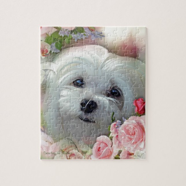 Snowdrop the Maltese Jigsaw Puzzle (Vertical)