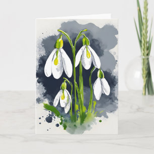 Snowdrop - Watercolor flowers Card