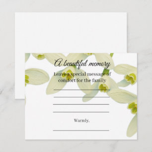 Snowdrop white memorial message card