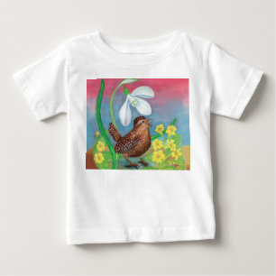 Snowdrop & wren bird summon the spring baby T-Shirt