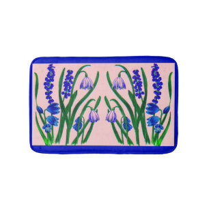 snowdrops and scilla bath mat