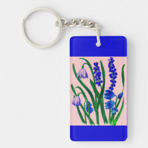 snowdrops and scilla keychain