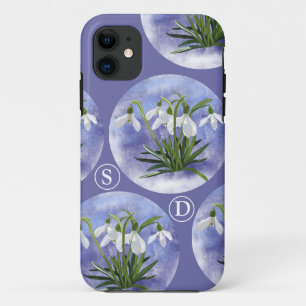 Snowdrops floral Initials trendy for her iPhone 11 Case