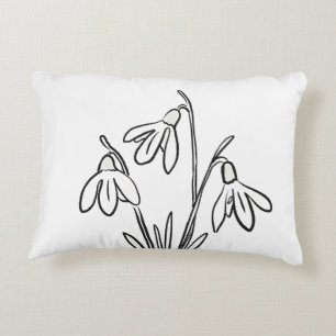 Snowdrops Flowers January Birthday Accent Pillow