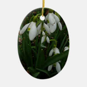 Snowdrops I (Galanthus) White Spring Flowers Ceramic Ornament
