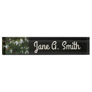 Snowdrops I (Galanthus) White Spring Flowers Nameplate