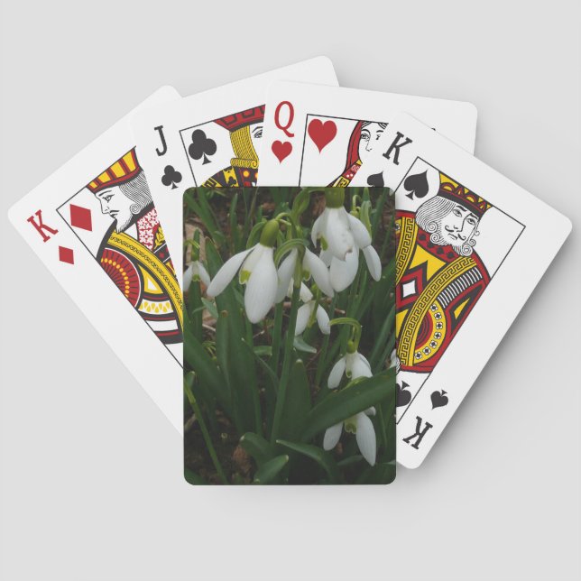 Snowdrops I (Galanthus) White Spring Flowers Playing Cards (Back)