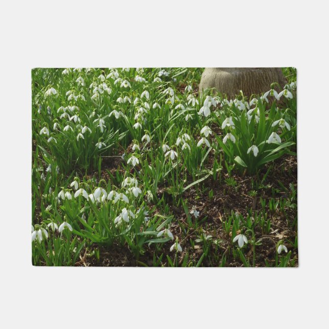 Snowdrops II (Galanthus) Spring Floral Doormat (Front)