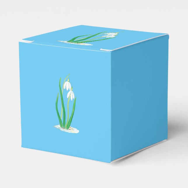Snowdrops in Snow Favor Box (Front Side)