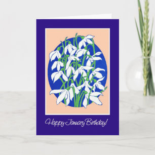 Snowdrops January Birthday Card