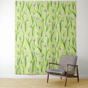 Snowdrops on honey dew tapestry