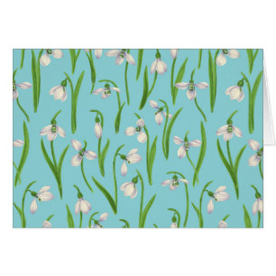 Snowdrops on pool blue