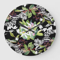 Snowdrops & Orchids: Sketched Black Pattern