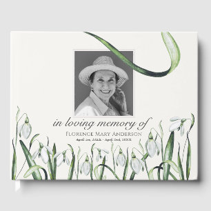 Snowdrops Photo Memorial Funeral Guest Book