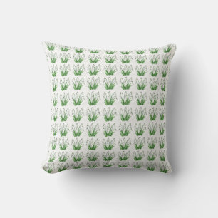 Snowdrops Spring floral watercolor white Easter Throw Pillow
