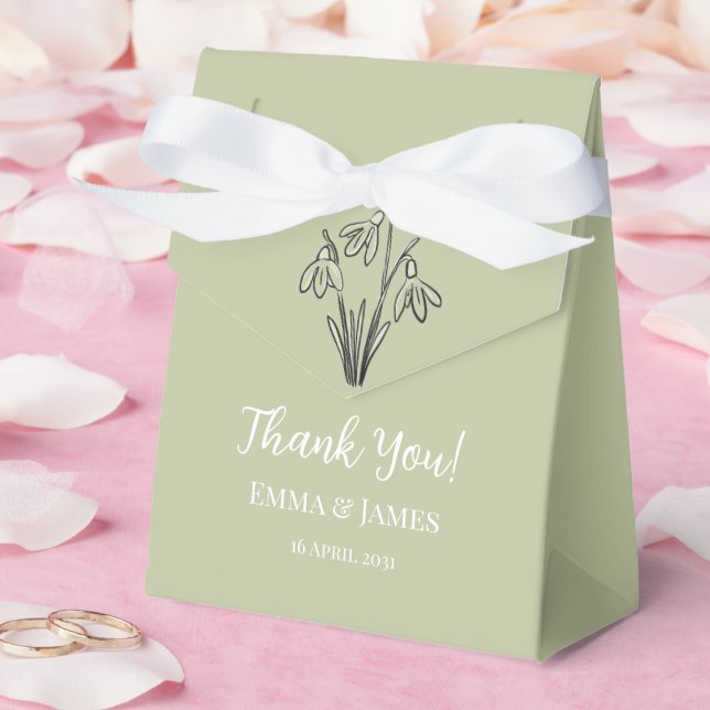 Snowdrops Thank You  Favor Box (Wedding)