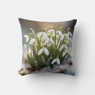 Snowdrops  throw pillow