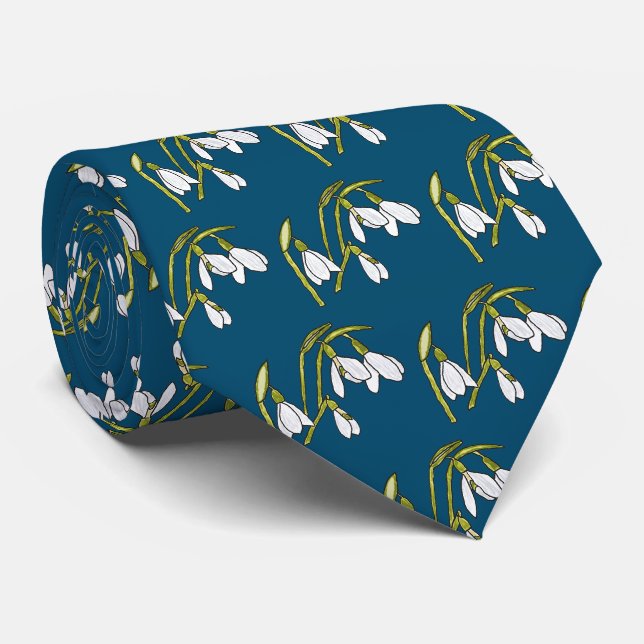 Snowdrops Tie (Rolled)