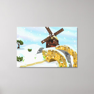 Snowdrops windmill canvas print