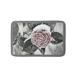 Snowed Frozen Rose Drawing  Bath Mat