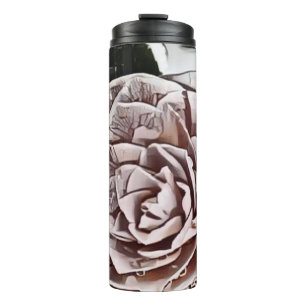Snowed Frozen Rose Drawing  Thermal Tumbler