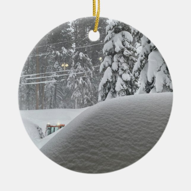 Snowed-In Ceramic Ornament (Front)