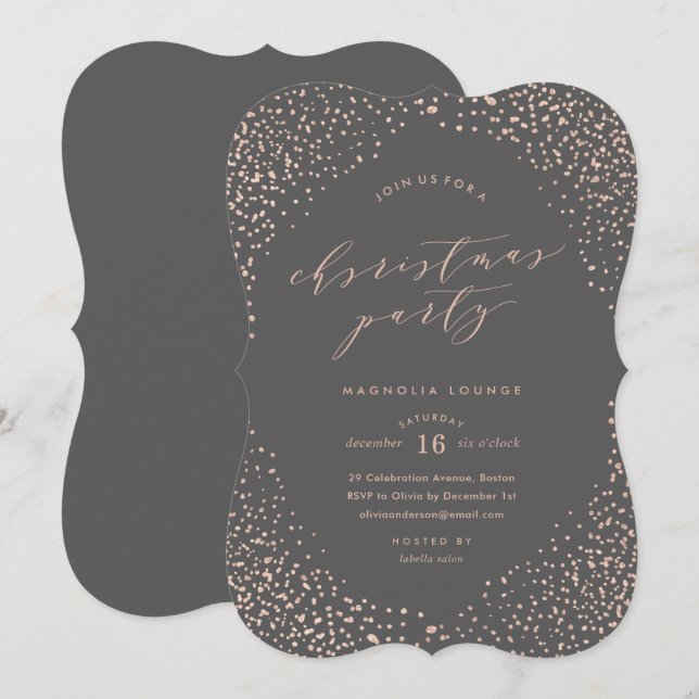 Snowfall Christmas Party Invitation (Front/Back)