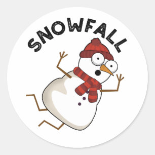 Snowfall Funny Snow Puns Classic Round Sticker