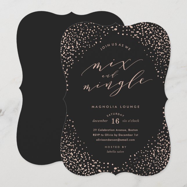Snowfall Holiday Party Invitation (Front/Back)
