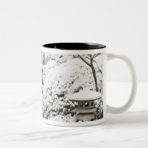 Snowfall in Portland Japanese Garden, 2 Two-Tone Coffee Mug