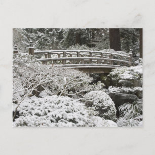 Snowfall in Portland Japanese Garden, Postcard