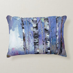 Snowfall in the Enchanted Birch Accent Pillow