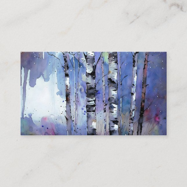Snowfall in the Enchanted Birch      Business Card (Front)