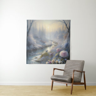 Snowfall Magical Landscape Art Tranquil Winter Tapestry