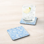Snowfall on Blue Coaster<br><div class="desc">Set of 6 cork-back,  high-gloss plastic coasters with an image of beautiful snowflakes on blue. See matching round paper coaster. See the entire Hanukkah Coaster collection under the HOME category in the HOLIDAYS section.</div>