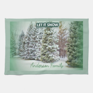 Snowfall Serenity Family Kitchen Towel