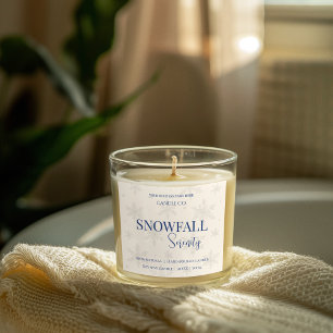 Snowfall Serenity White Tea & Jasmine Candle Label