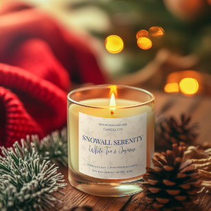 Snowfall Serenity White Tea & Jasmine Candle Label