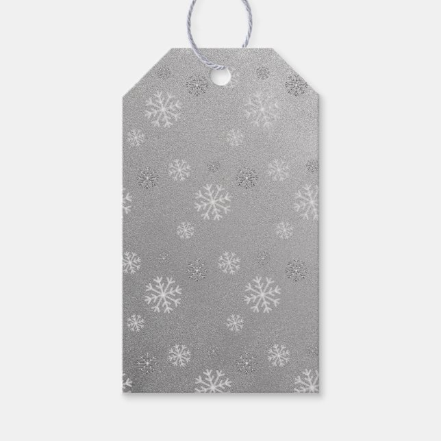Snowfall Silver Gift Tag (Front)